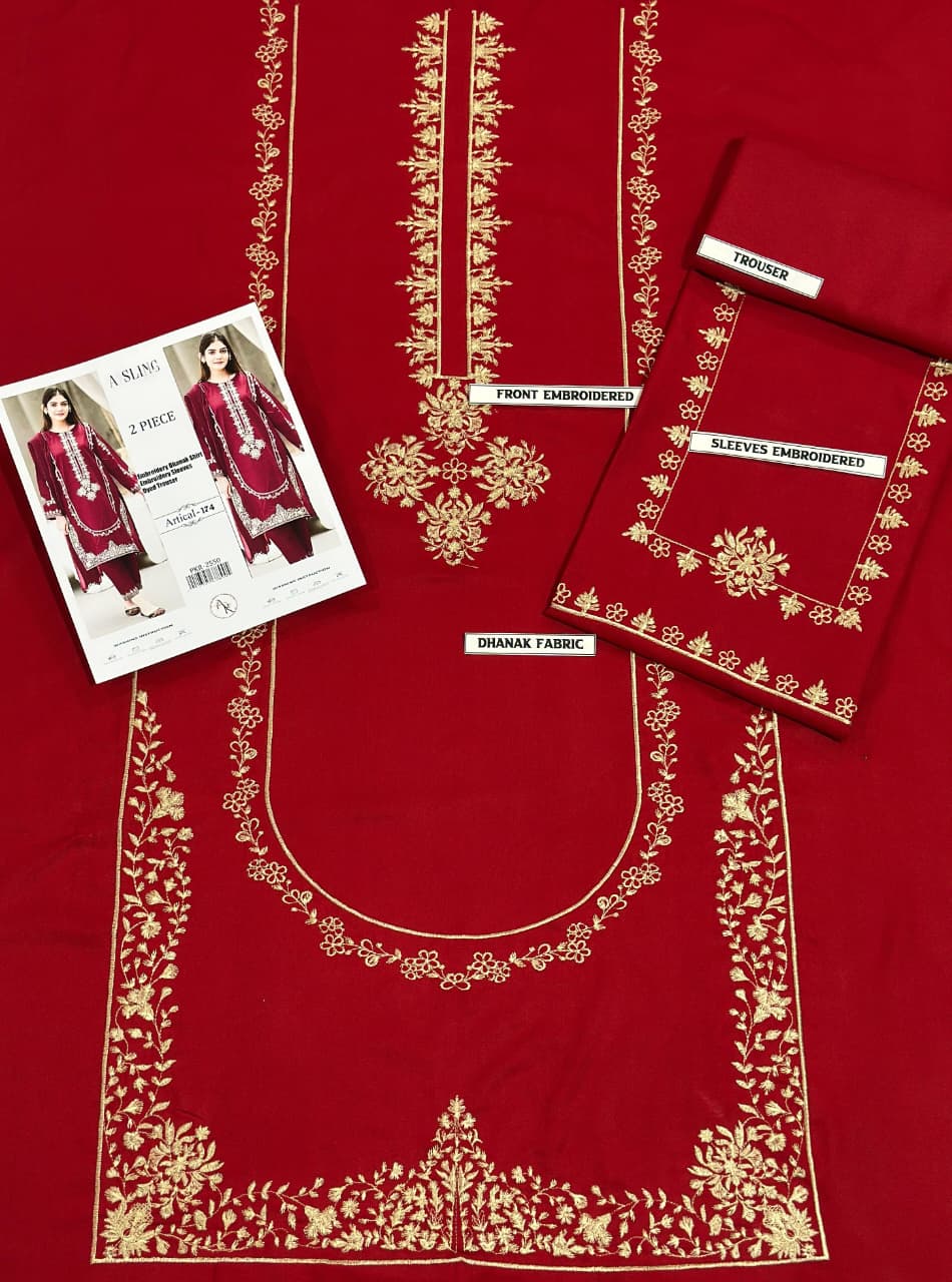 2 PC DHANAK EMBROIDERED