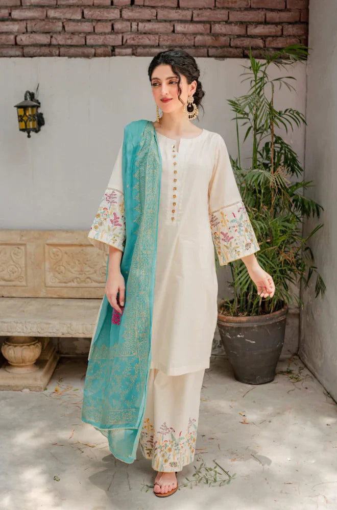 3 PC DHANAK EMBROIDERED