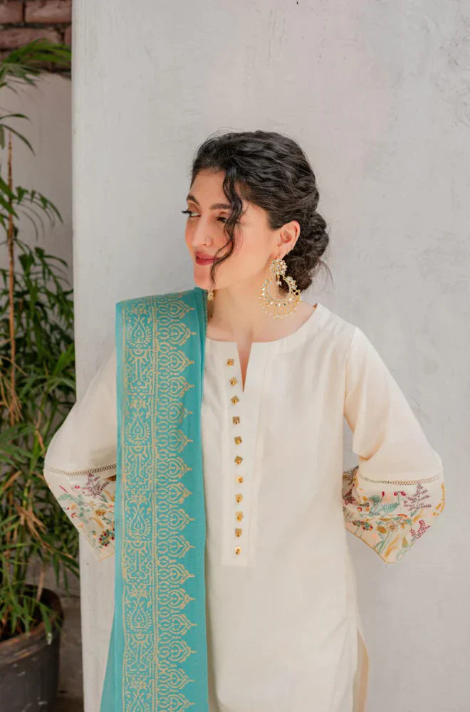 3 PC DHANAK EMBROIDERED