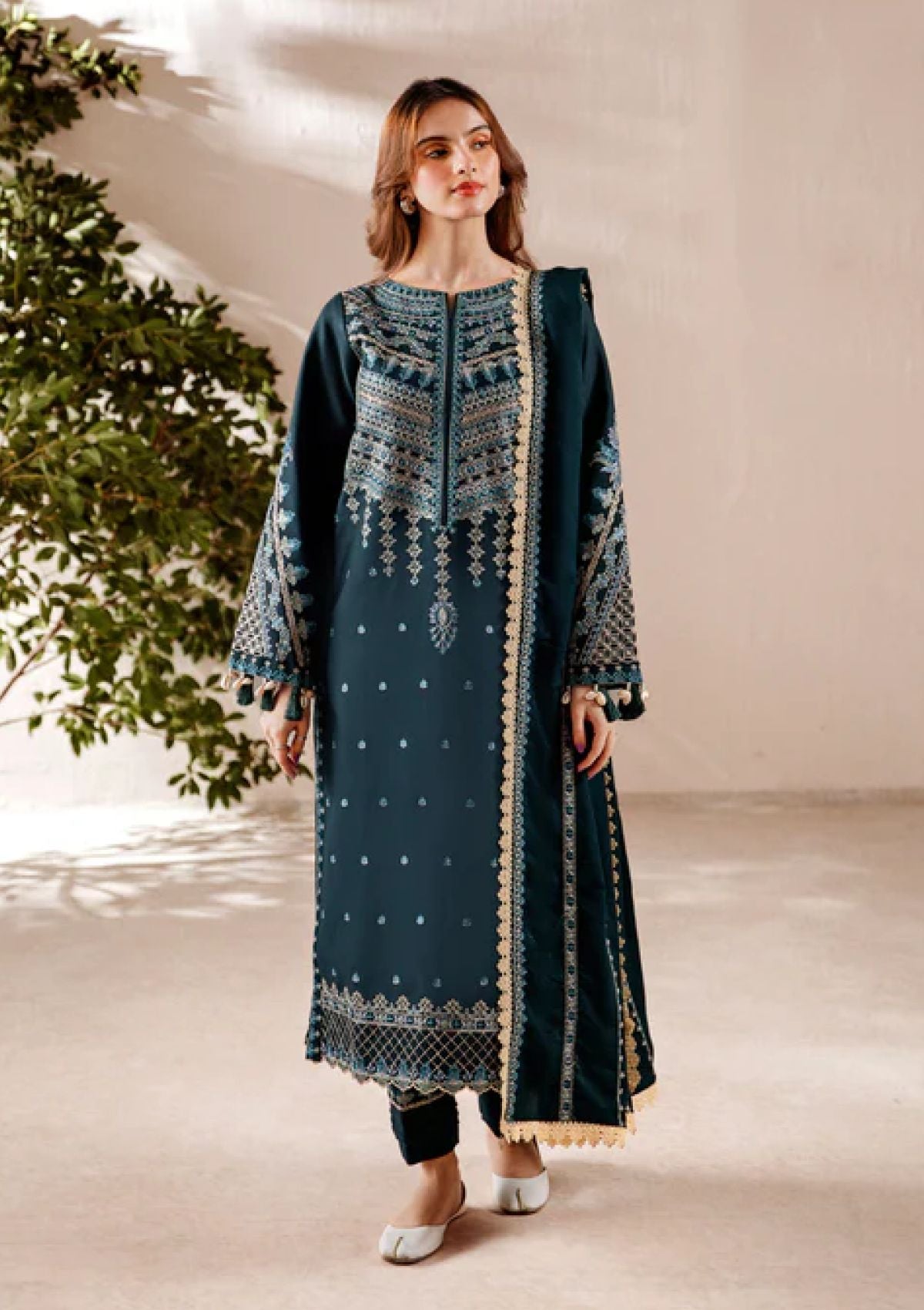 3 PC FLORENT DHANAK EMBROIDERED