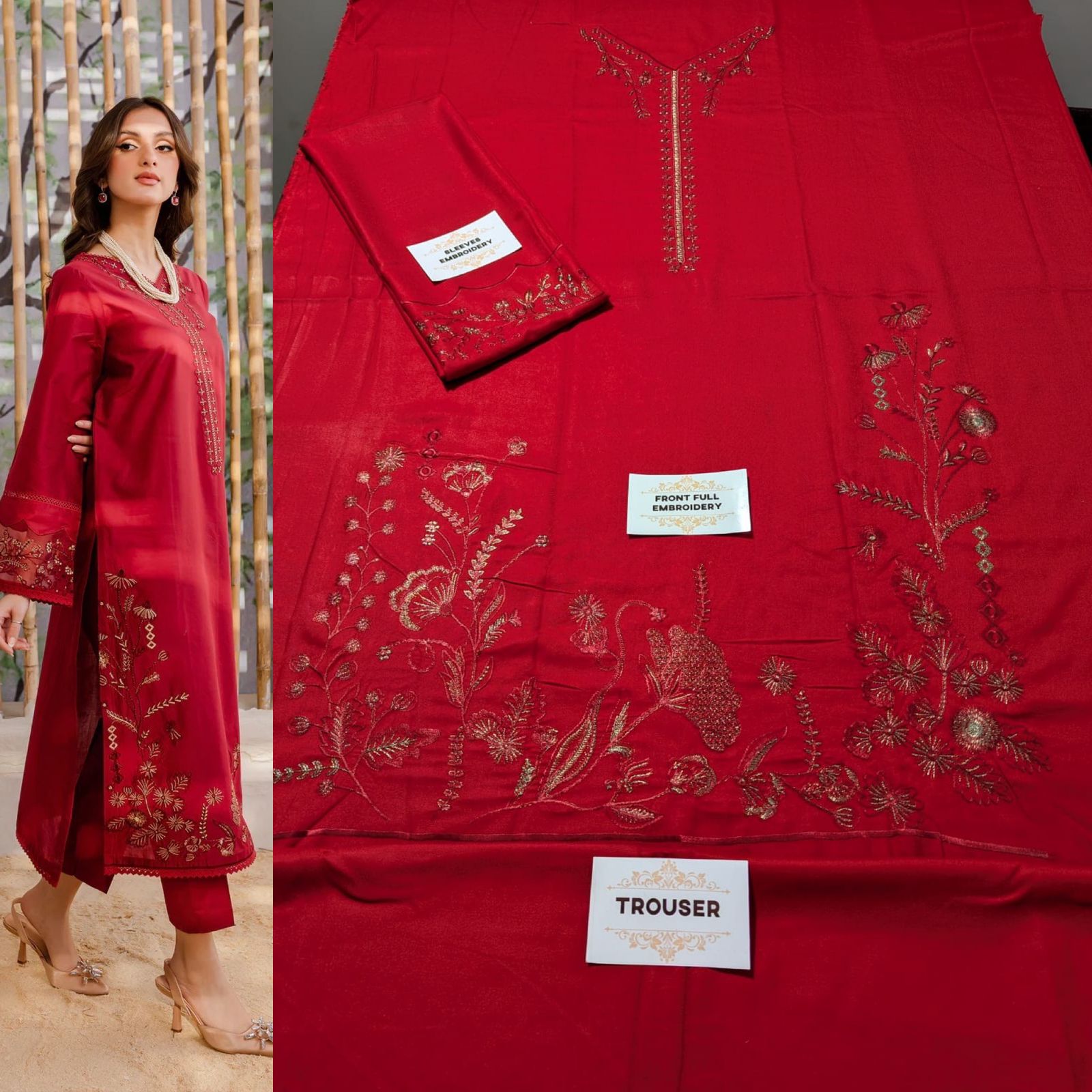 2 PC DHANAK EMBROIDERED