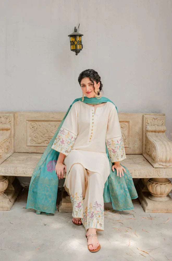 3 PC DHANAK EMBROIDERED