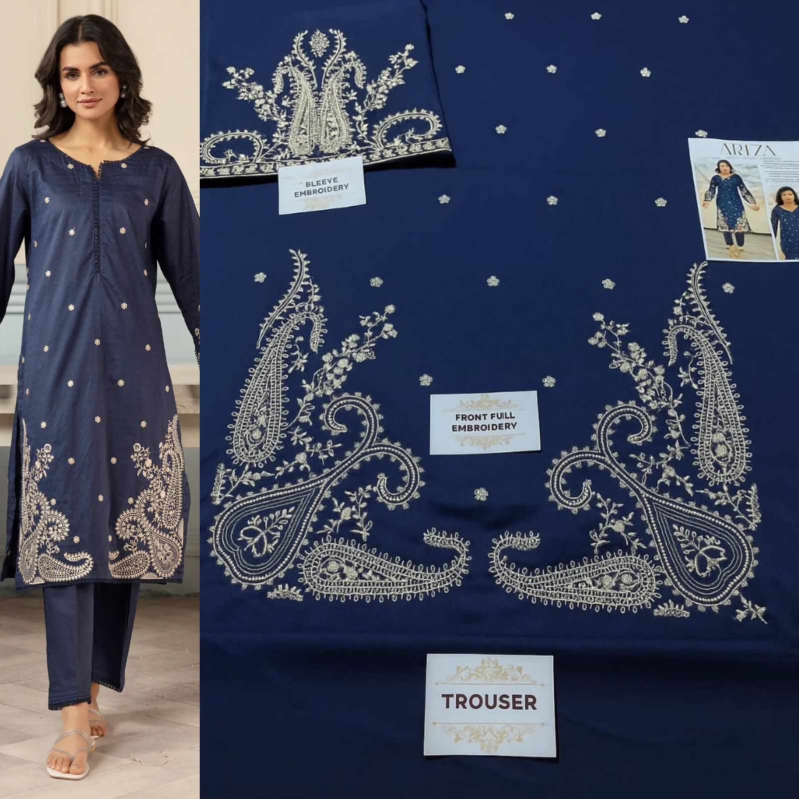 2 PC DHANAK EMBROIDERED