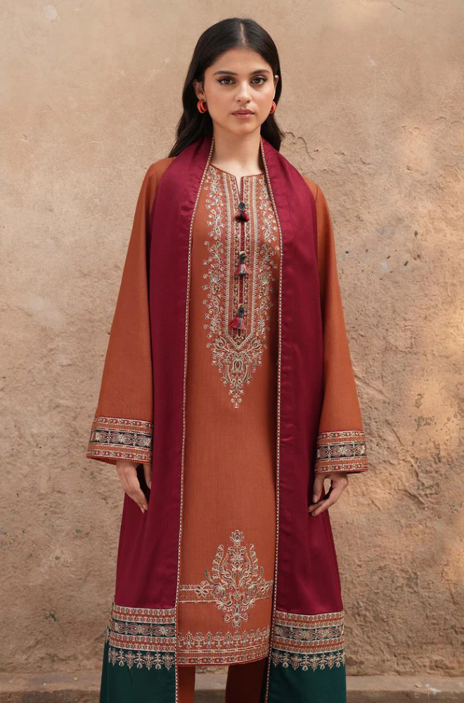3 PC DHANAK EMBROIDERED