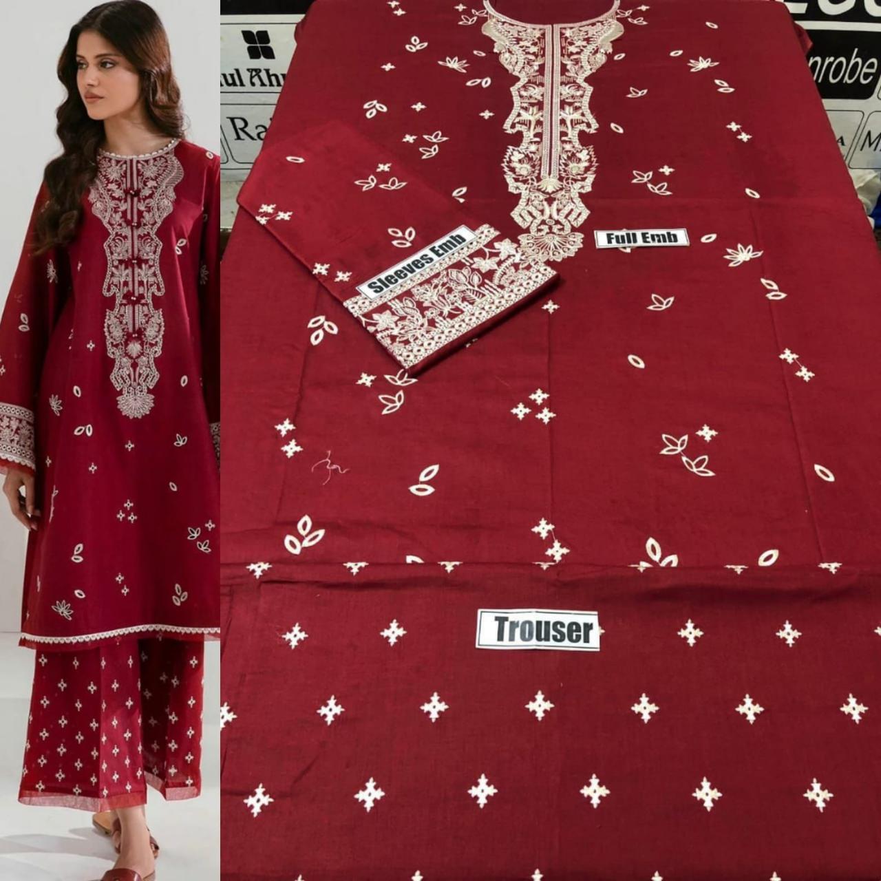 2 PC DHANAK LAWN EMBROIDERED