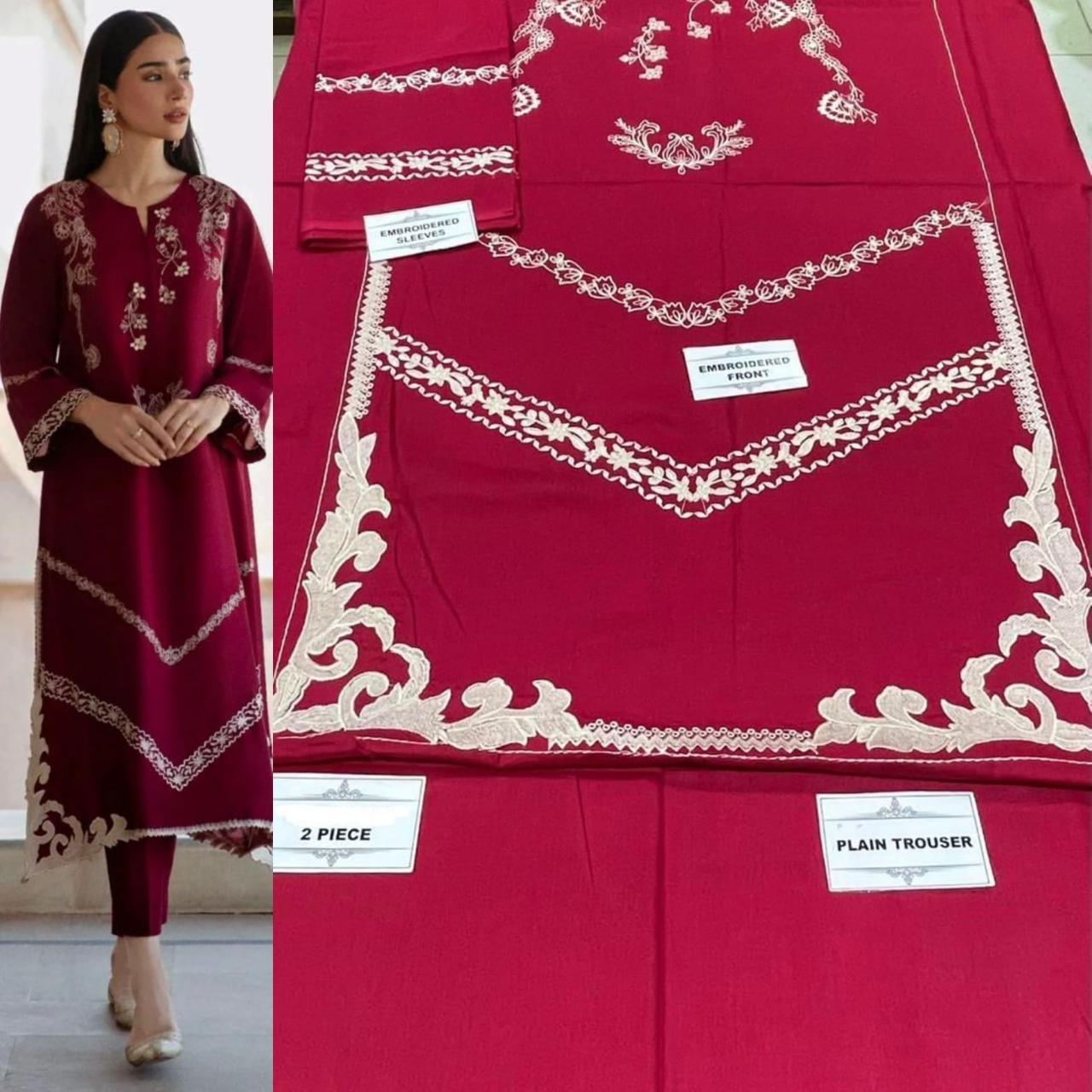 2 PC DHANAK EMBROIDERED