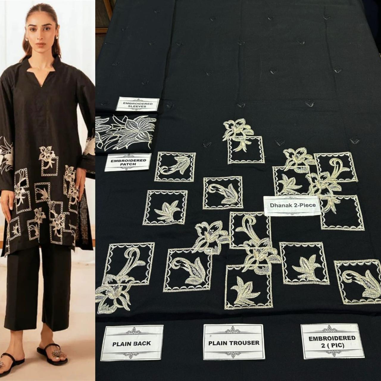 2 PC DHANAK EMBROIDERED