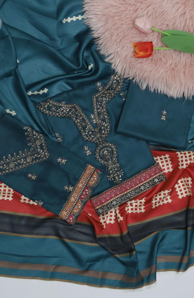 3 PC DHANAK EMBROIDERED