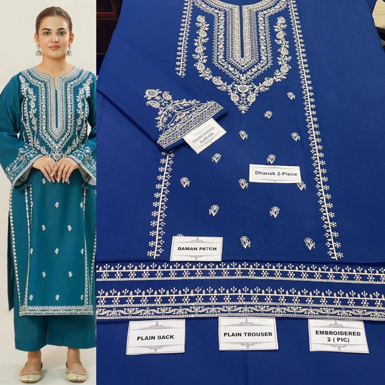 2 PC DHANAK EMBROIDERED