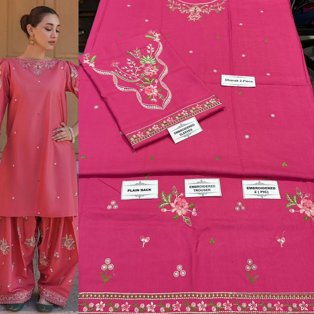 2 PC DHANAK EMBROIDERED