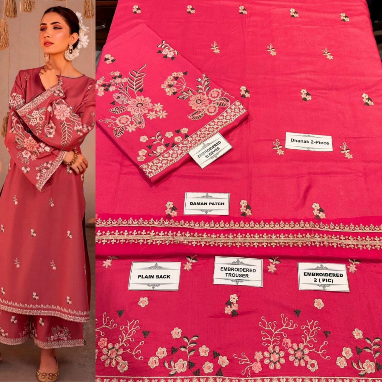 2 PC DHANAK EMBROIDERED