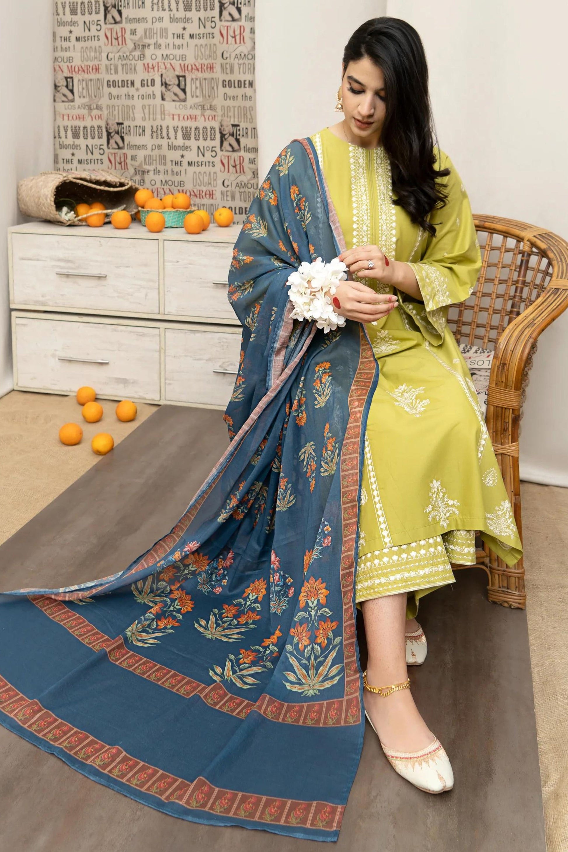 3 PC DHANAK EMBROIDERED