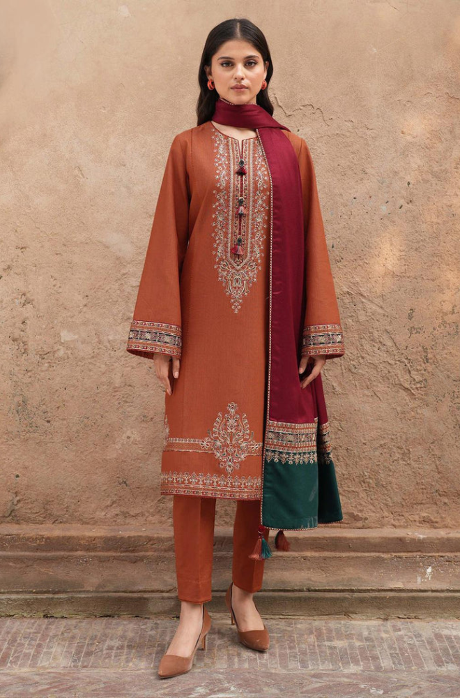 3 PC DHANAK EMBROIDERED