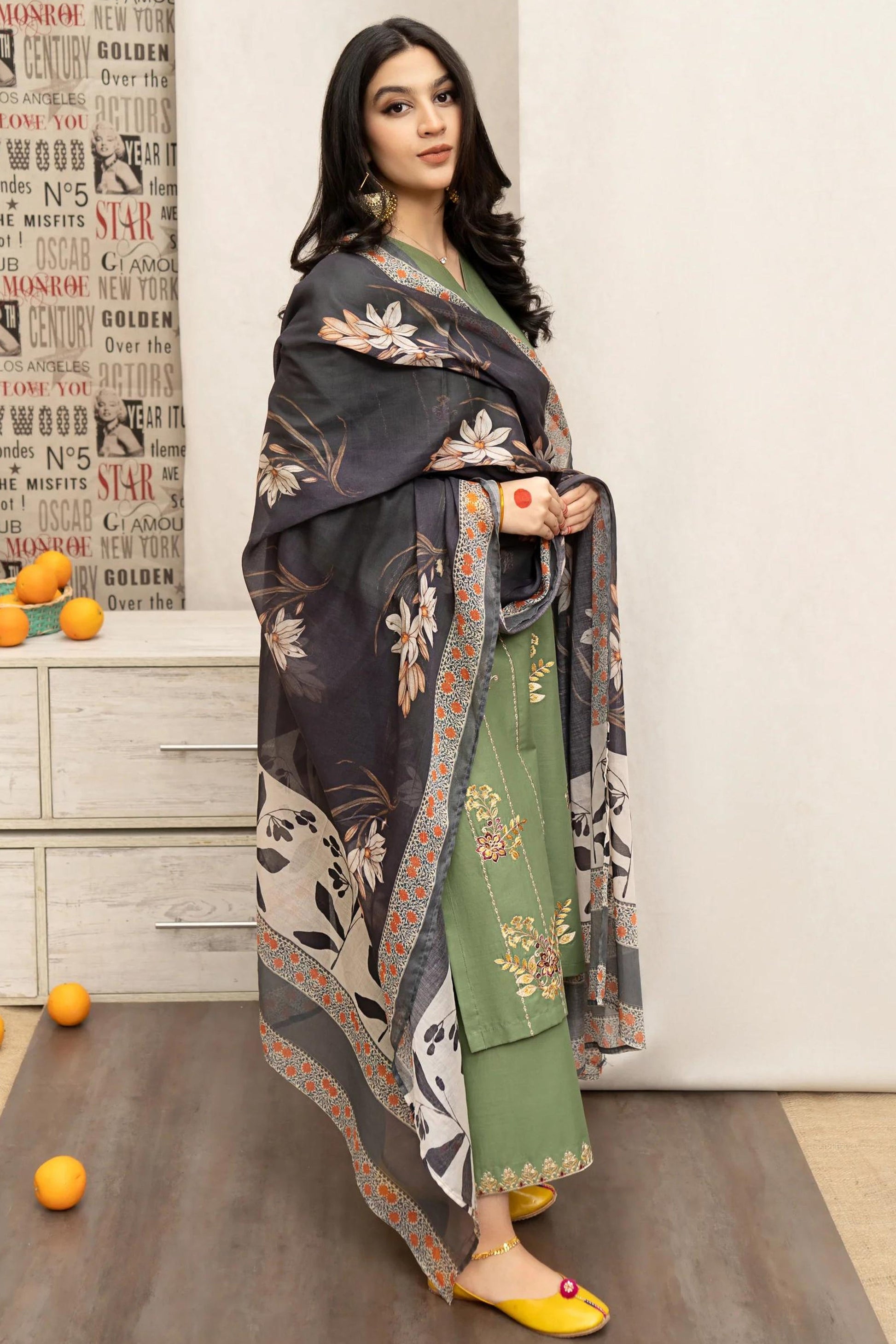 3 PC DHANAK EMBROIDERED