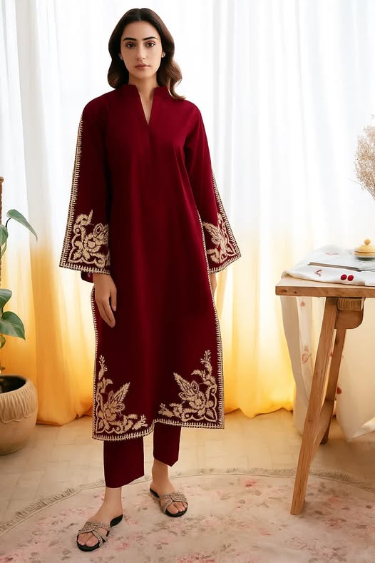 2 PC DHANAK EMBROIDERED