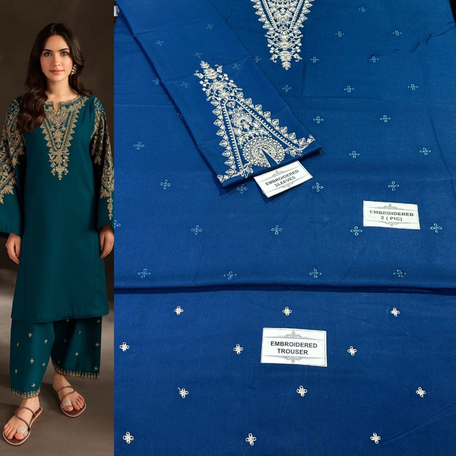 2 PC EMBROIDERED LAWN