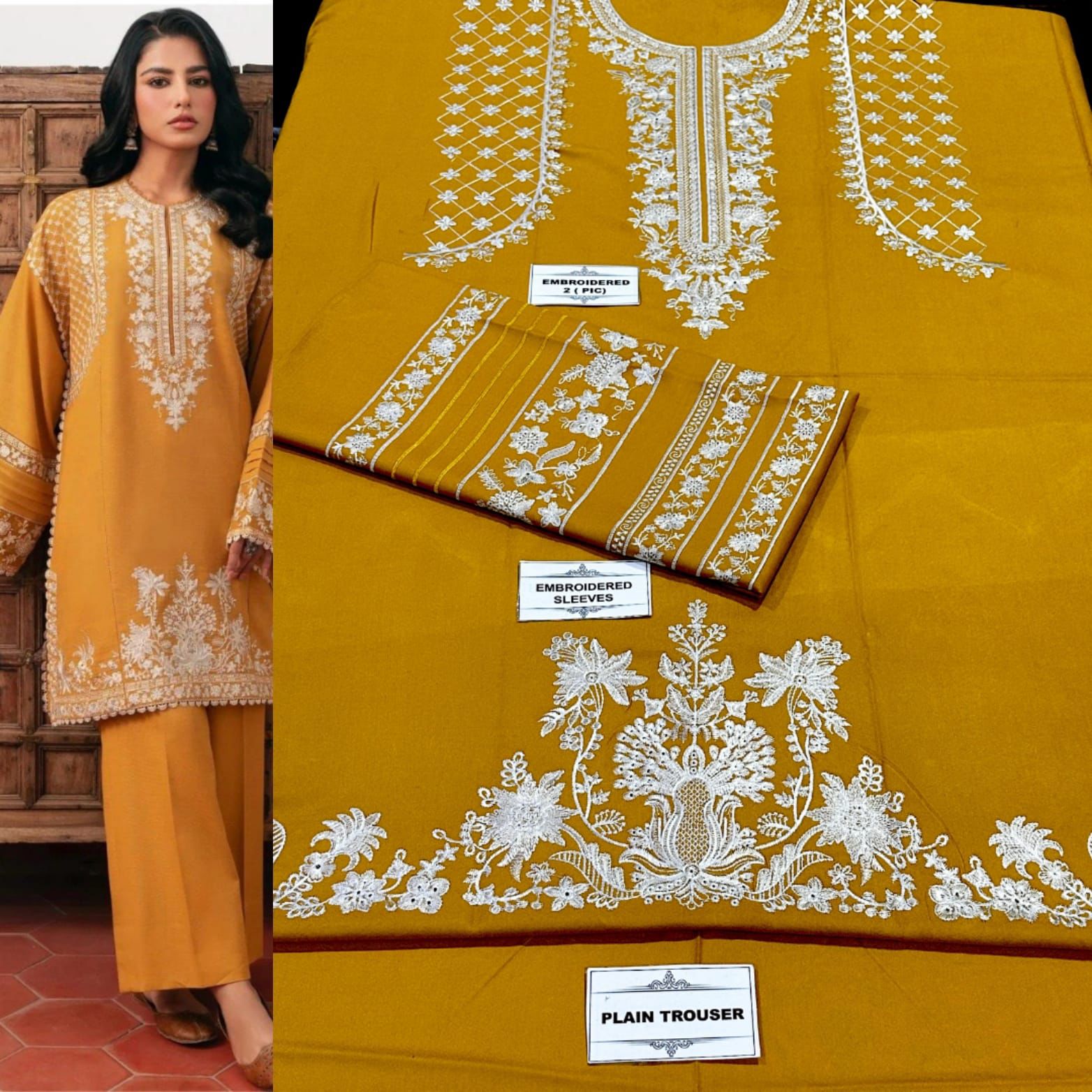 2 PC DHANAK EMBROIDERED