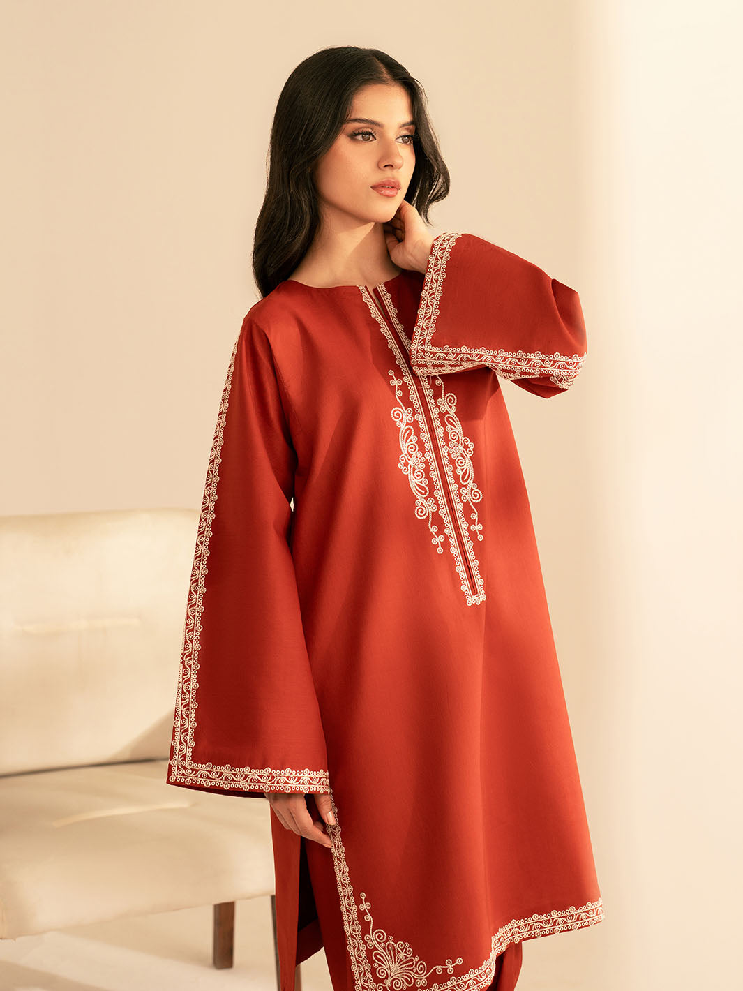 2 PC DHANAK EMBROIDERED