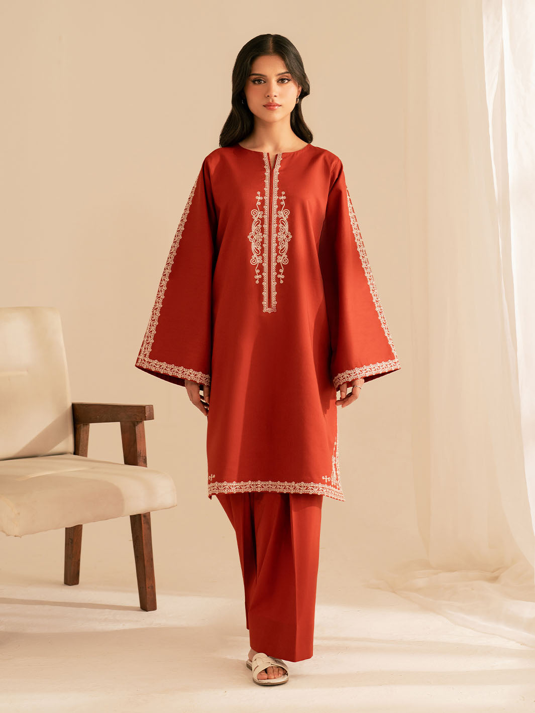 2 PC DHANAK EMBROIDERED