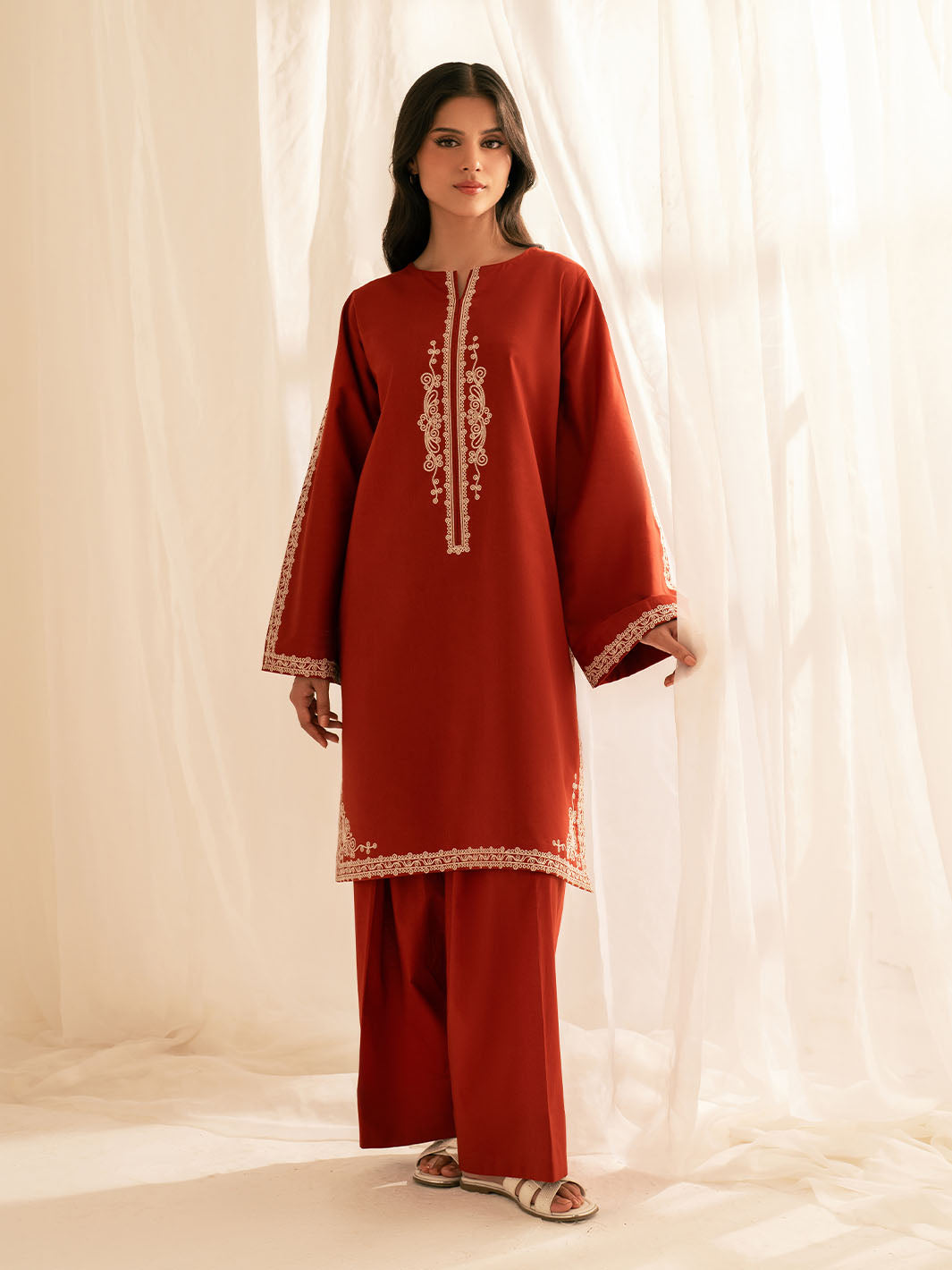 2 PC DHANAK EMBROIDERED