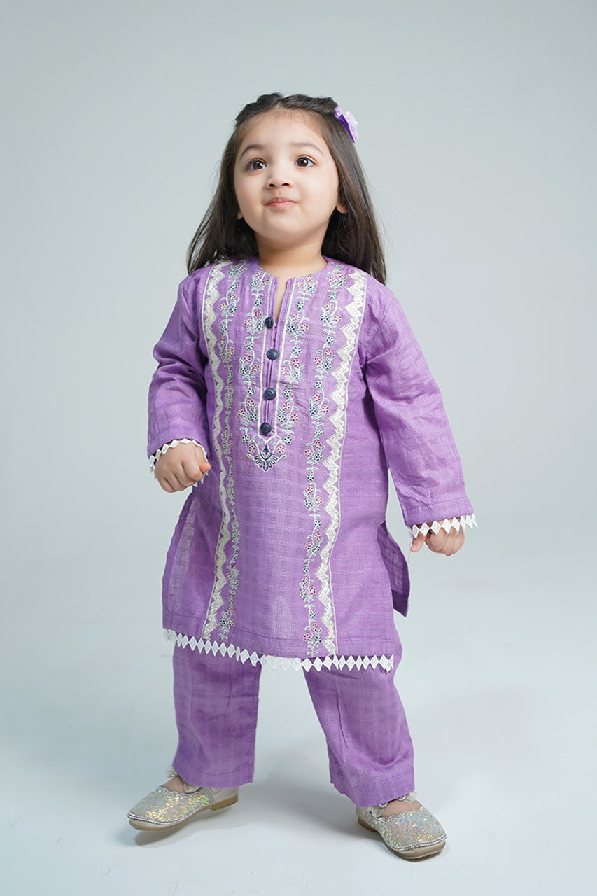 Kids 2-Piece Embroidery Suit