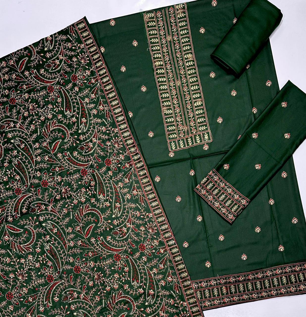 3 PC LUXURY DHANAK EMBROIDERED