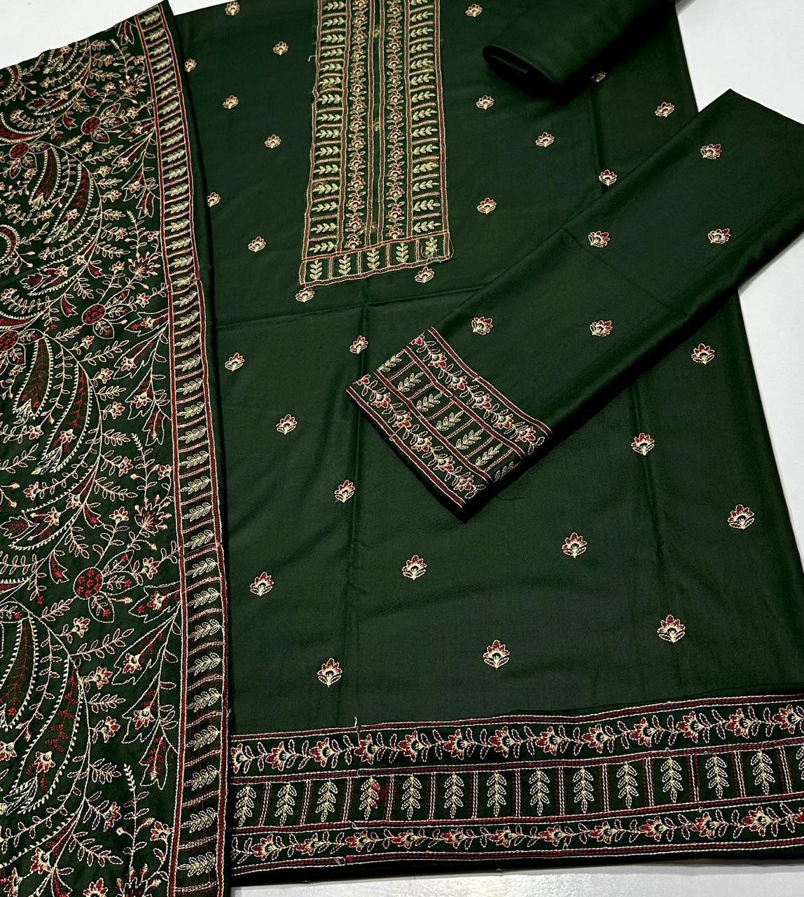 3 PC LUXURY DHANAK EMBROIDERED