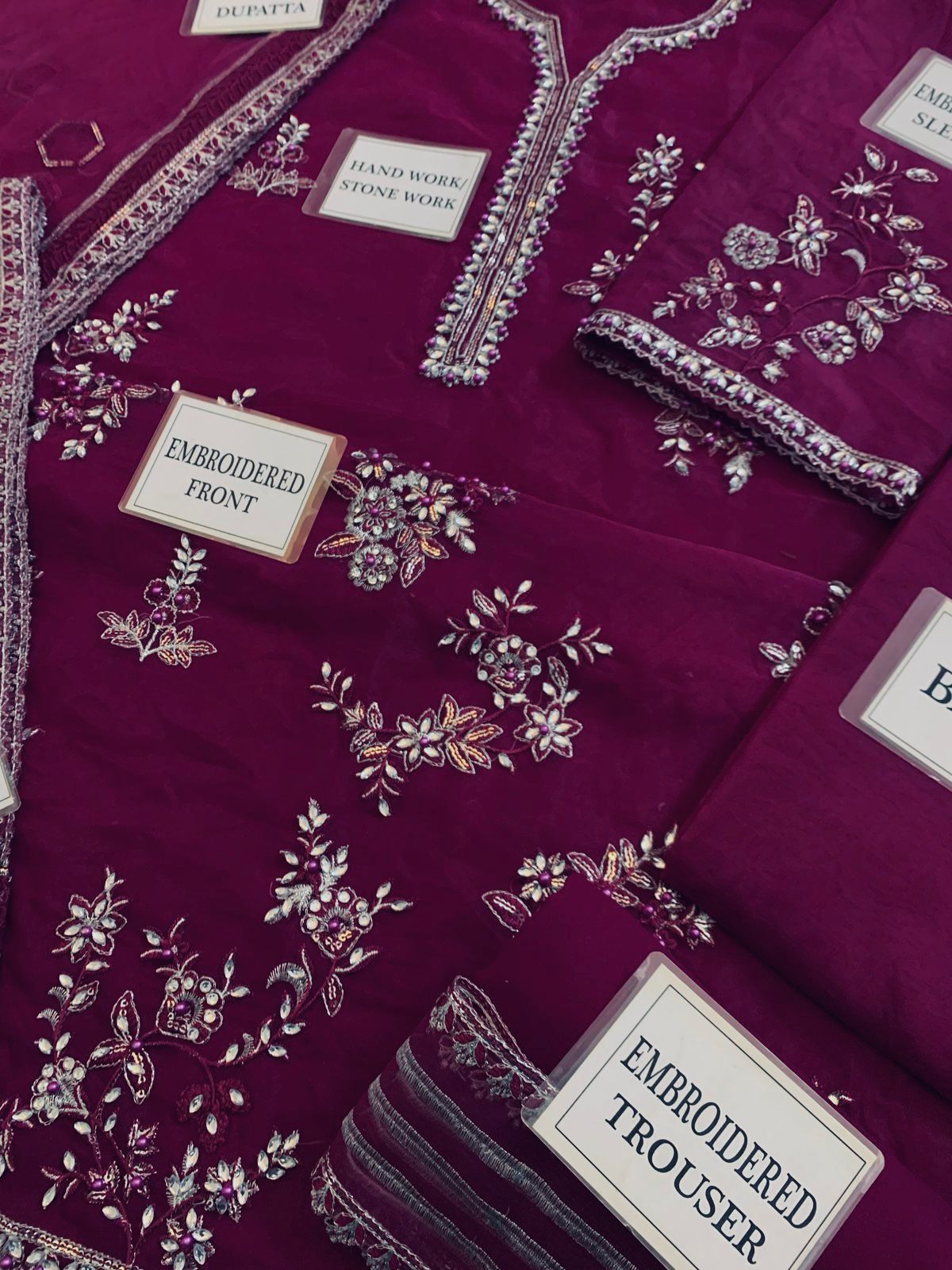 3 PC ORGANZA EMBROIDERED