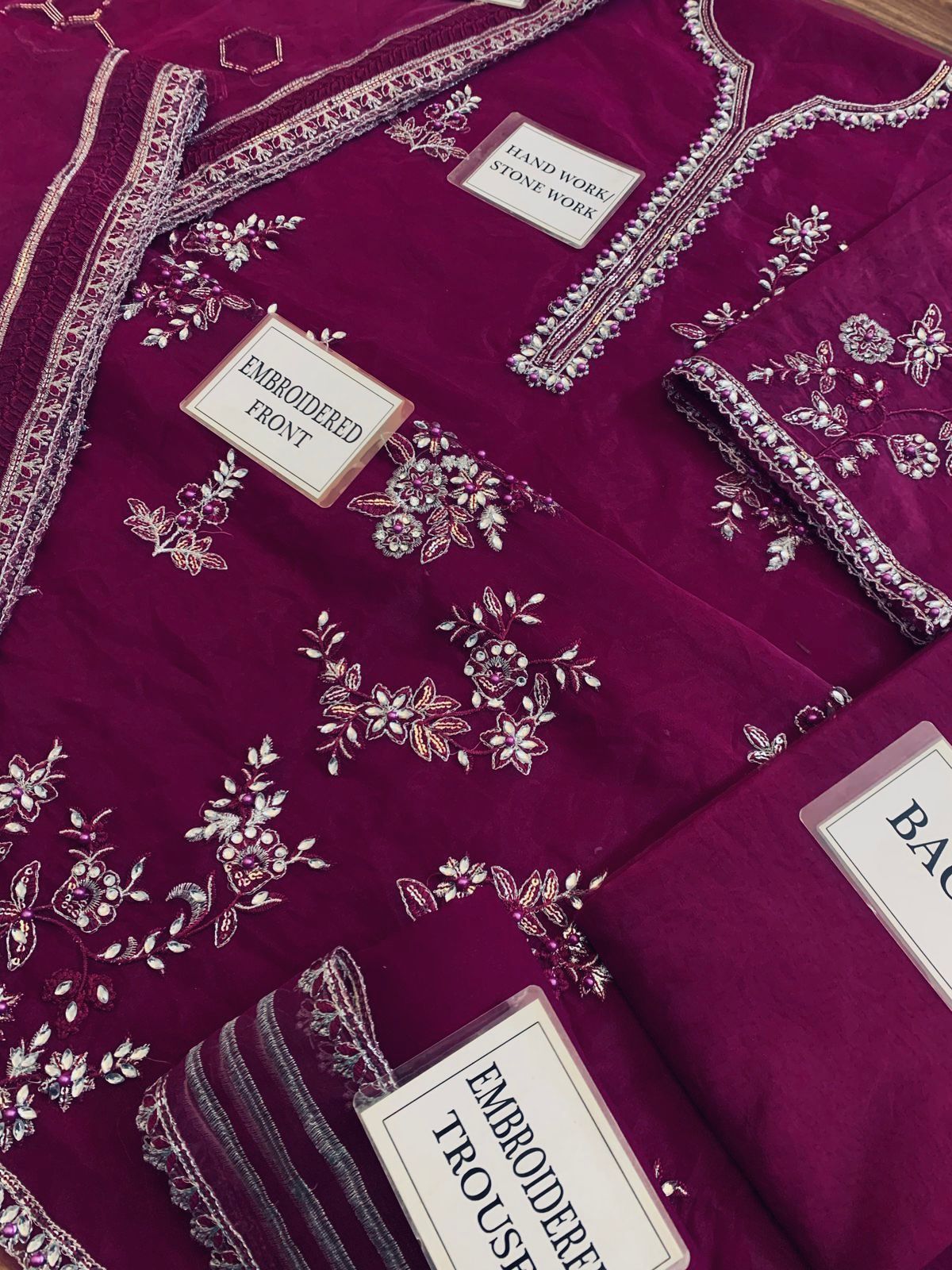 3 PC ORGANZA EMBROIDERED