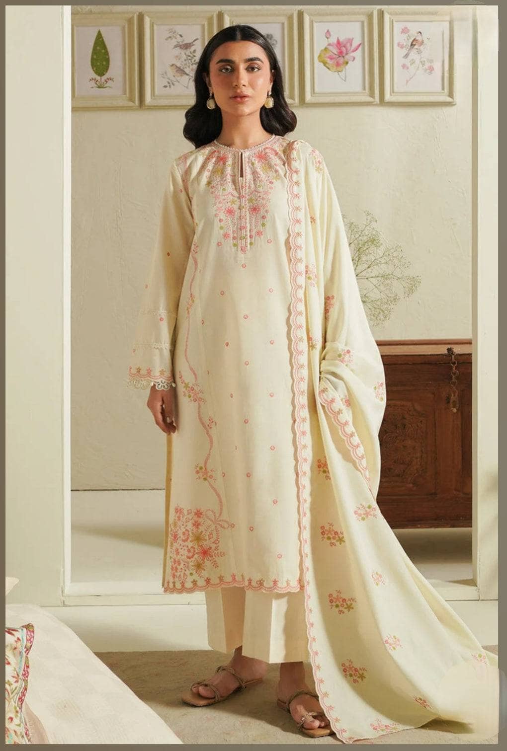 3 PC DHANAK EMBROIDERED LAWN