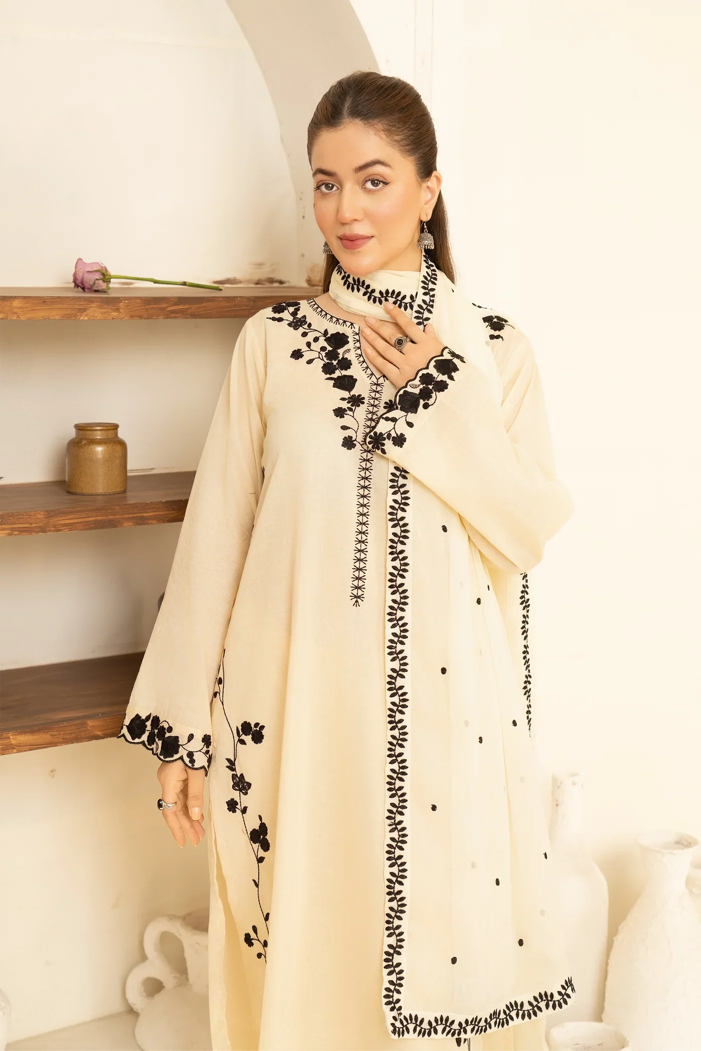 3 PC DHANAK EMBROIDERED
