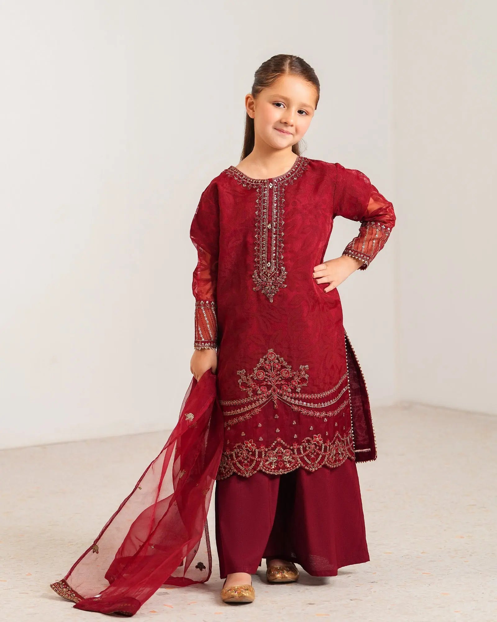 Kids 2-Piece Embroidery Suit