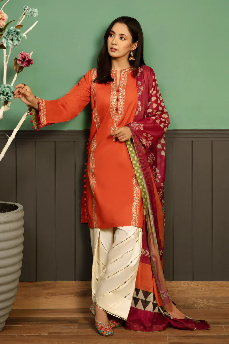3 PC DHANAK EMBROIDERED