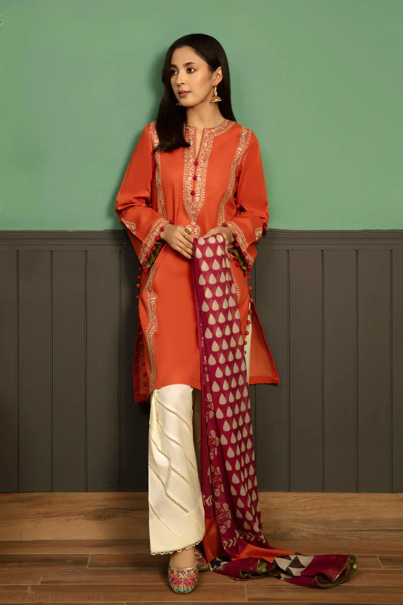 3 PC DHANAK EMBROIDERED