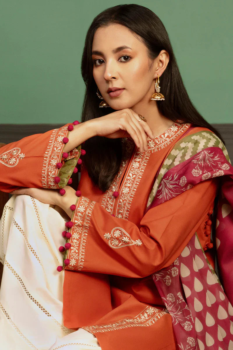 3 PC DHANAK EMBROIDERED