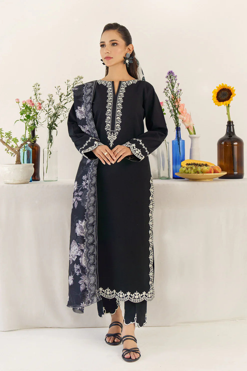 3PC DHANAK EMBROIDERED