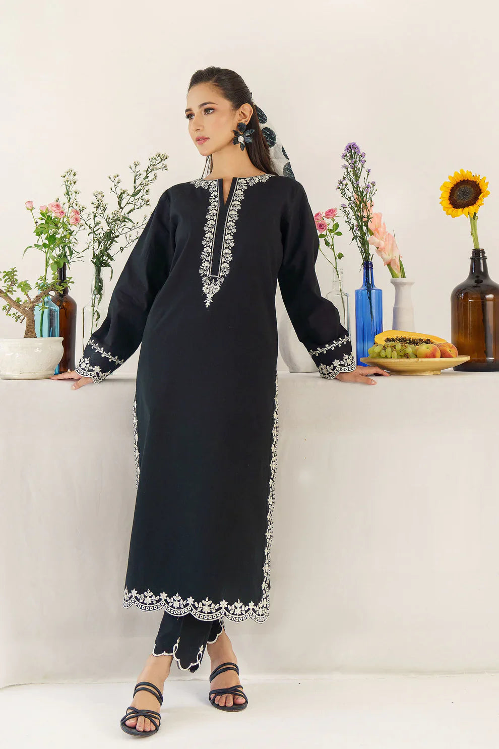 3PC DHANAK EMBROIDERED