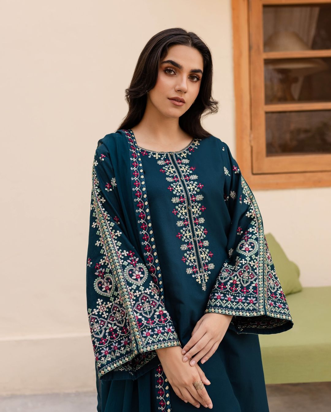 2 PC DHANAK EMBROIDERED