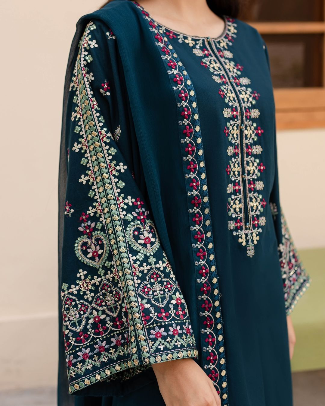 2 PC DHANAK EMBROIDERED