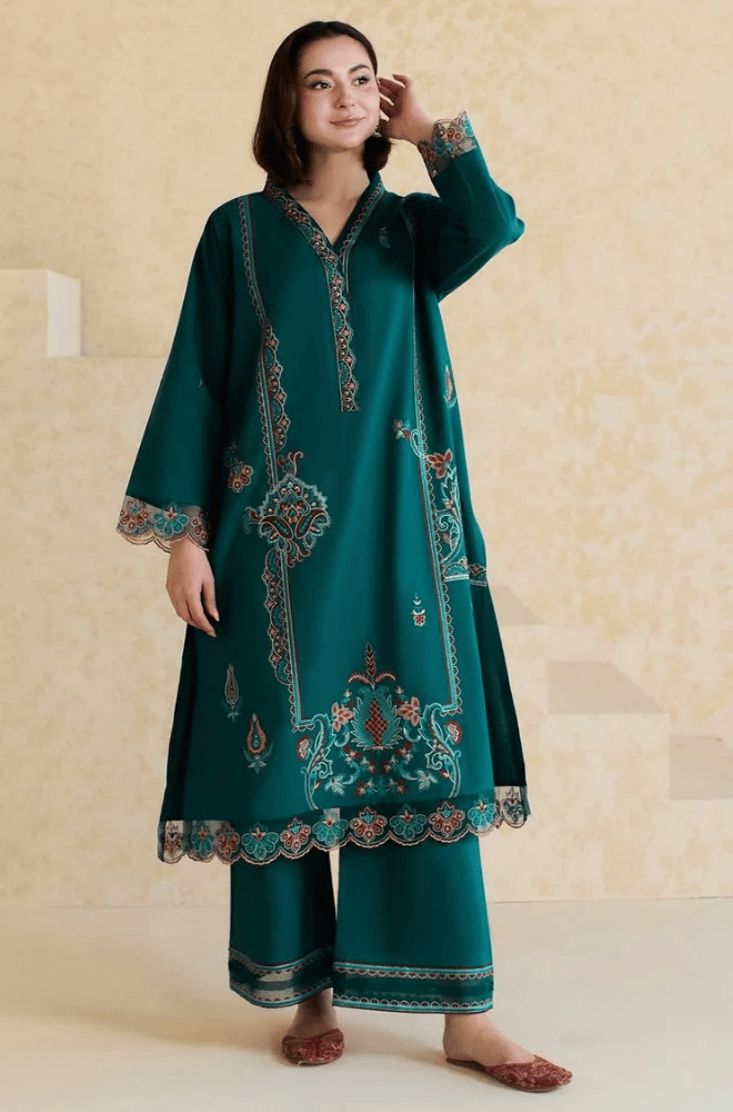 2 PC DHANAK EMBROIDERED