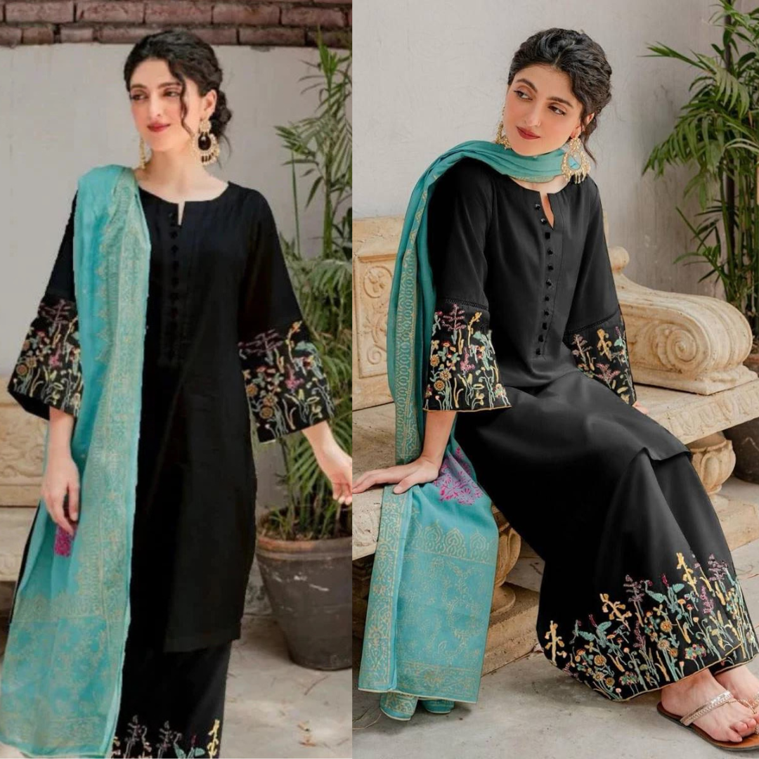 3 PC DHANAK EMBROIDERED