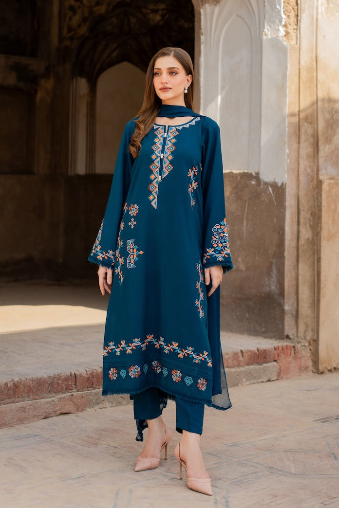 3 PC DHANAK EMBROIDERED