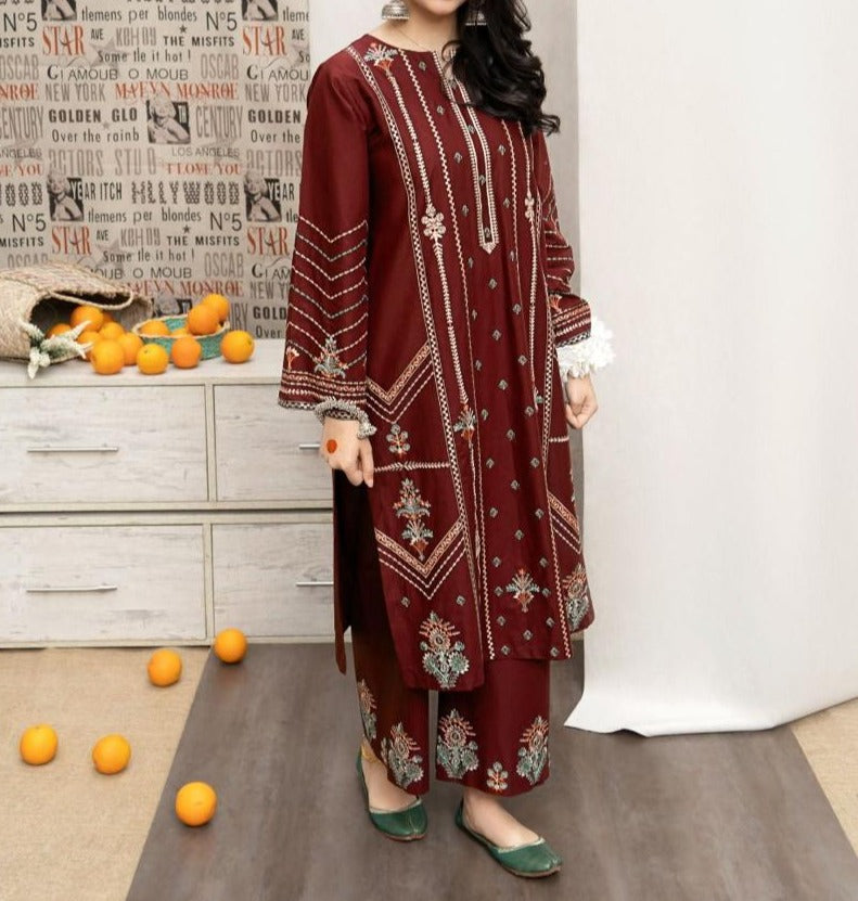 3PC DHANAK LAWN EMBROIDERED