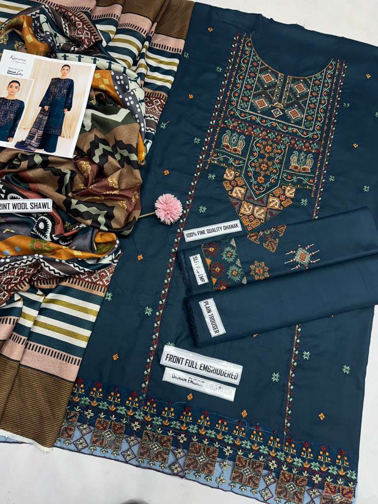 3 PC DHANAK EMBROIDERED