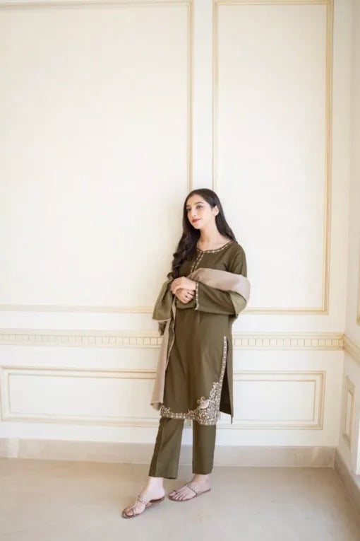 3 PC DHANAK EMBROIDERED