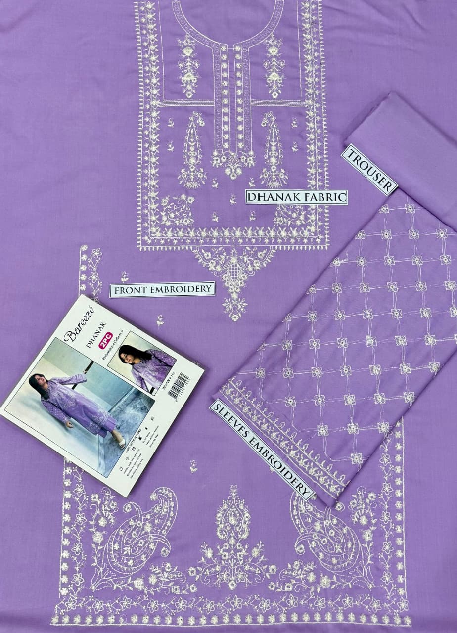 2 PC DHANAK EMBROIDERED