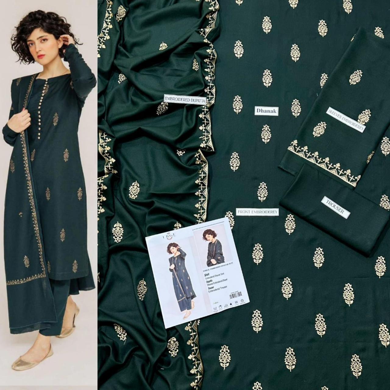 3 PC DHANAK EMBROIDERED