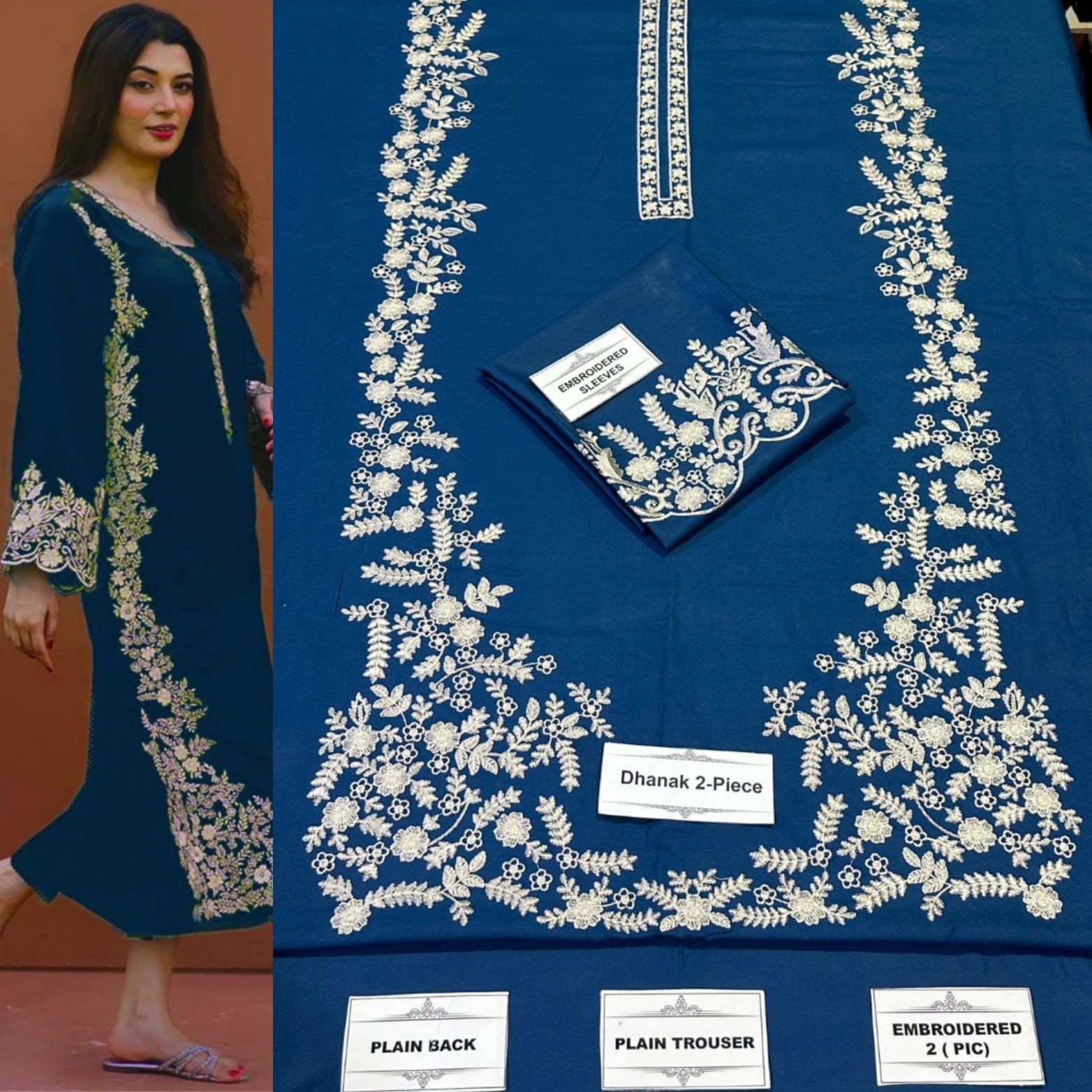 2 PC DHANAK LAWN EMBROIDERED