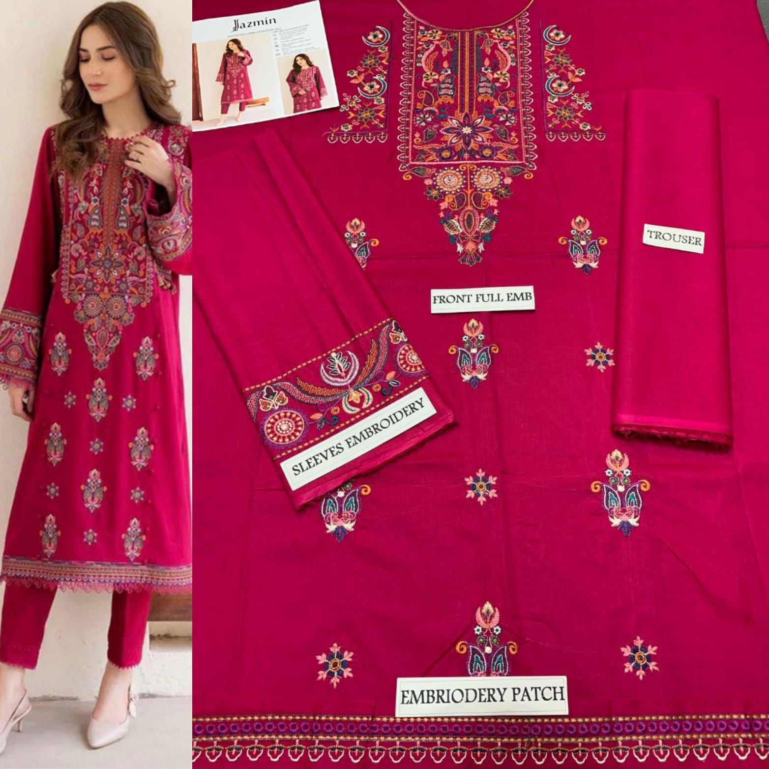 2 PC HEAVY EMBROIDERED LAWN