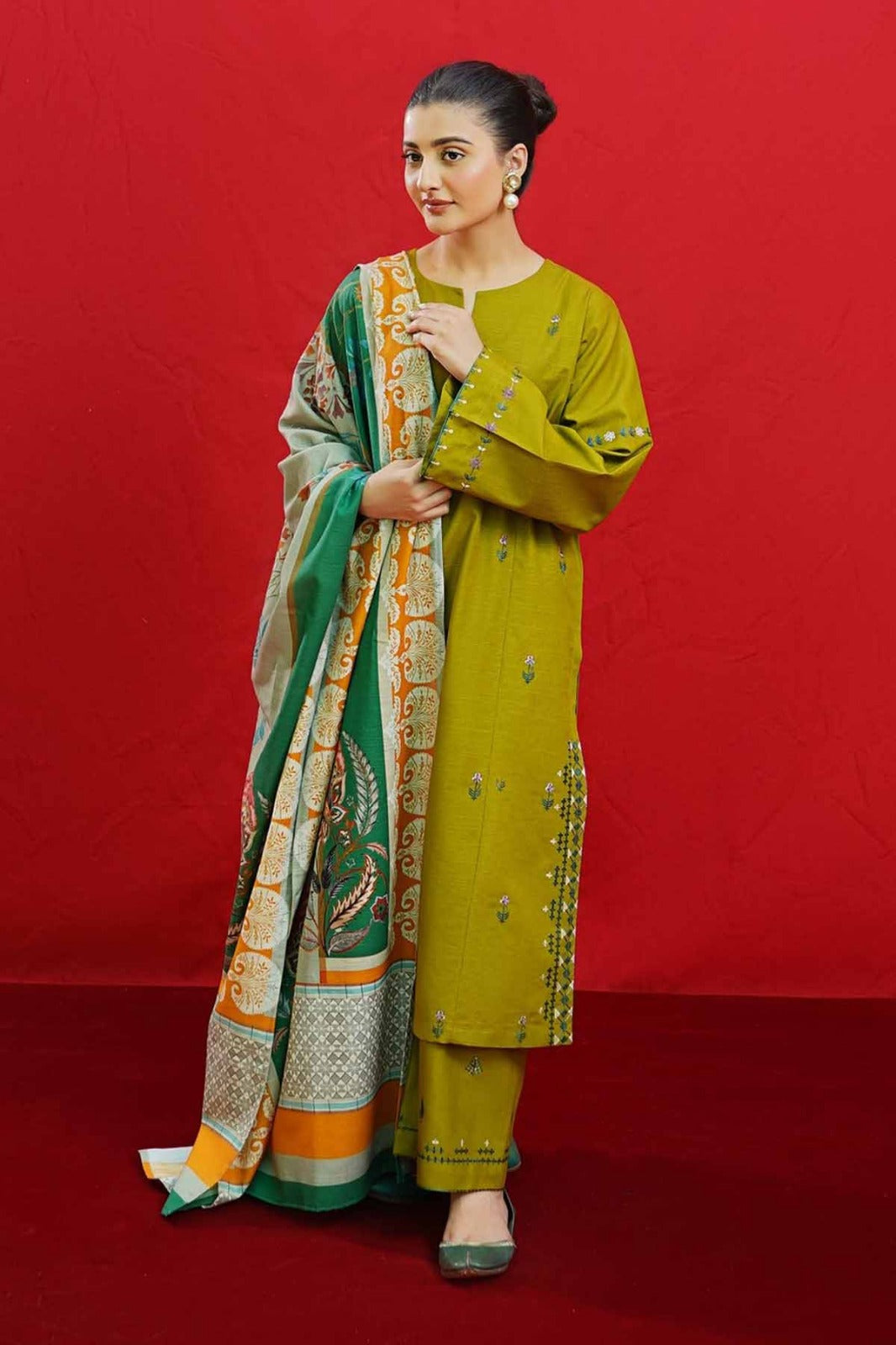 3 PC DHANAK EMBROIDERED